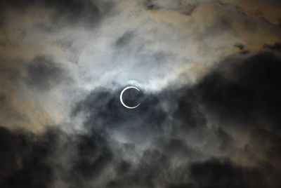 Low angle view of moon in sky