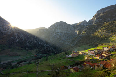 Sunshine in bejes, cantabria, spain 