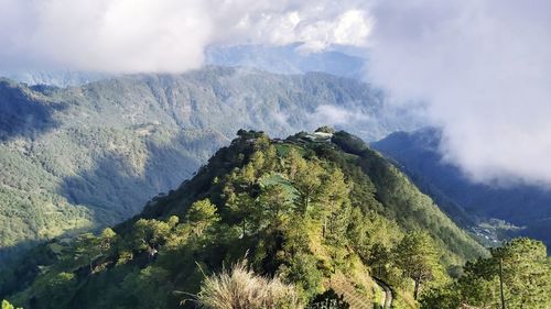 Panoramic view of mountains against sky