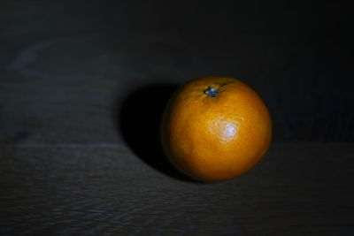 High angle view of orange on table