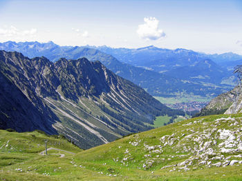 Scenic view of mountains against sky