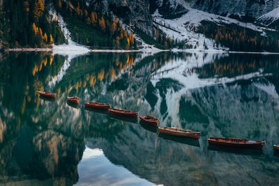 Scenic view of lake and mountains