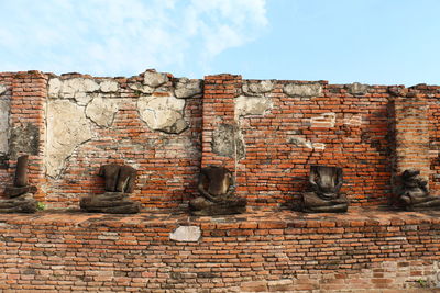 Ruins of temple in ayutthaya thailand