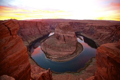 Rock formations at sunset