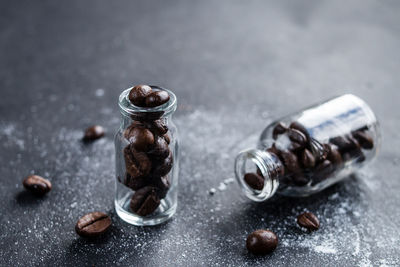 Close-up of coffee served on table