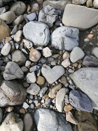 High angle view of stones