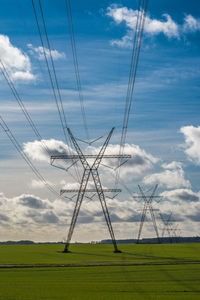 High voltage power line in danish landscape