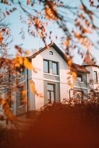 House against sky during autumn