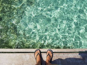 Low section of man in swimming pool