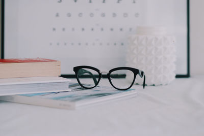 Close-up of books on table