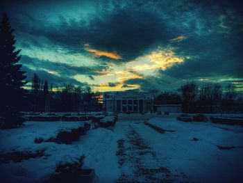 View of cloudy sky at sunset