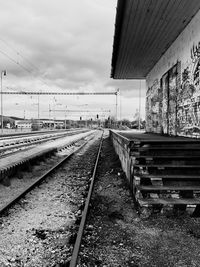 Railroad tracks against sky