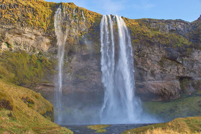 Scenic view of waterfall