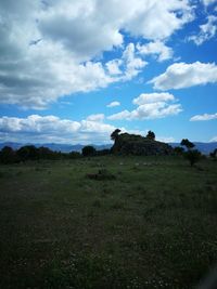 Scenic view of field against sky