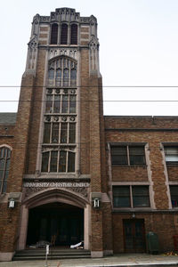 Low angle view of old building against sky