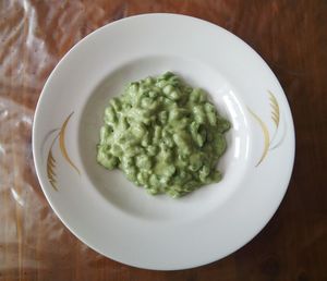 Close-up of served food in plate