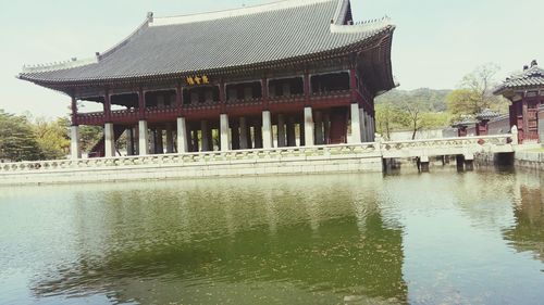 Reflection of building in lake