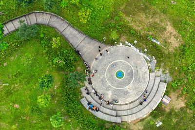 High angle view of rusty metal