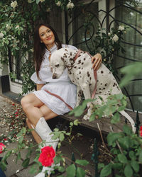 Young woman with dog