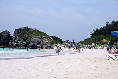 Tourists enjoying at beach