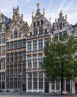 Amazing old buildings of antwerpen, flanders, belgium