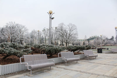 A park in bratislava in winter with a bit of snow