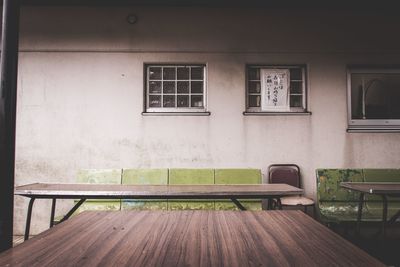 Empty benches in the dark