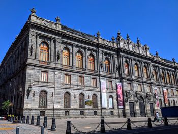 Exterior of building against clear blue sky