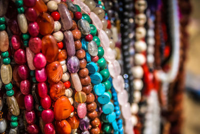 Close-up of colorful jewelry 