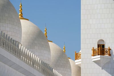 Low angle view on domes of grand mosque