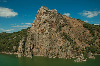 Scenic view of rock formations against sky