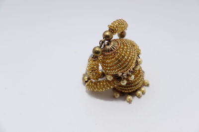 High angle view of butterflies on white background