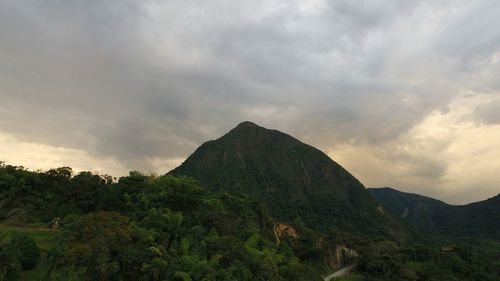 View of mountain against cloudy sky