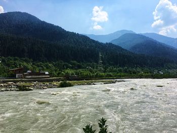 Scenic view of river against sky