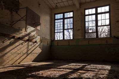 Interior of damaged gym