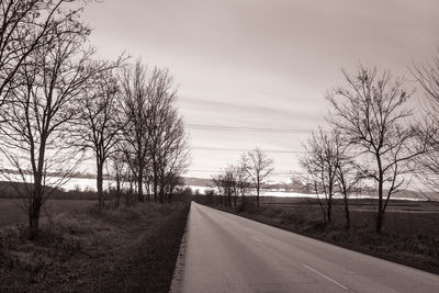 Road passing through field