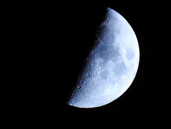 Close-up of moon against clear sky at night