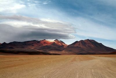 Scenic view of desert against sky