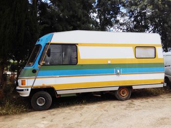 Side view of yellow car