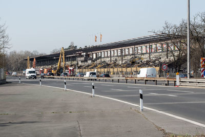 View of city street against clear sky