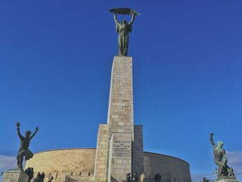 Statue against blue sky