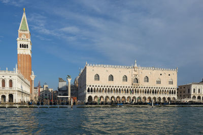 View of st marks square and grand canal against blue sky