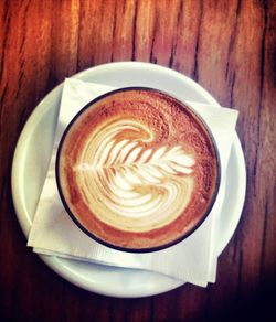 Directly above shot of coffee cup