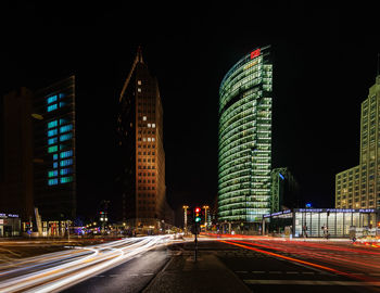 Illuminated city at night
