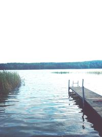 View of pier in sea