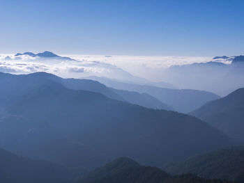 Scenic view of mountains against sky