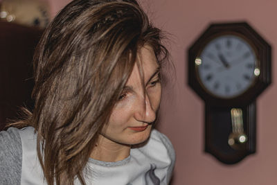 Close-up portrait of a young woman