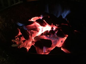 Close-up of bonfire at night