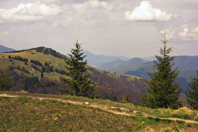 Scenic view of mountains against sky