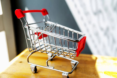 Close-up of shopping cart